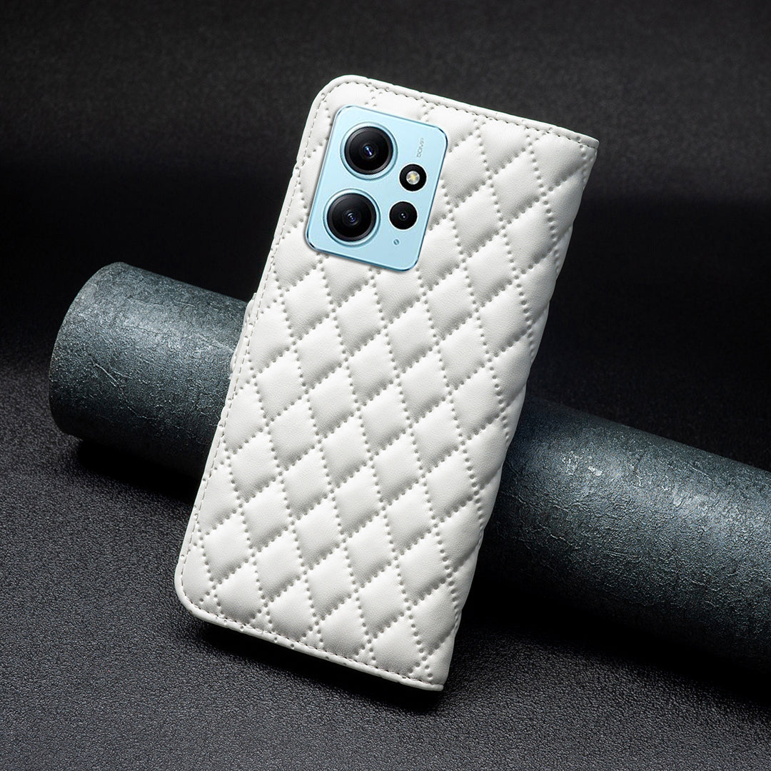 BINFEN COLOR BF Style-14 PU Leather Phone Case for Xiaomi Redmi Note 12 4G Stand Wallet Phone Cover