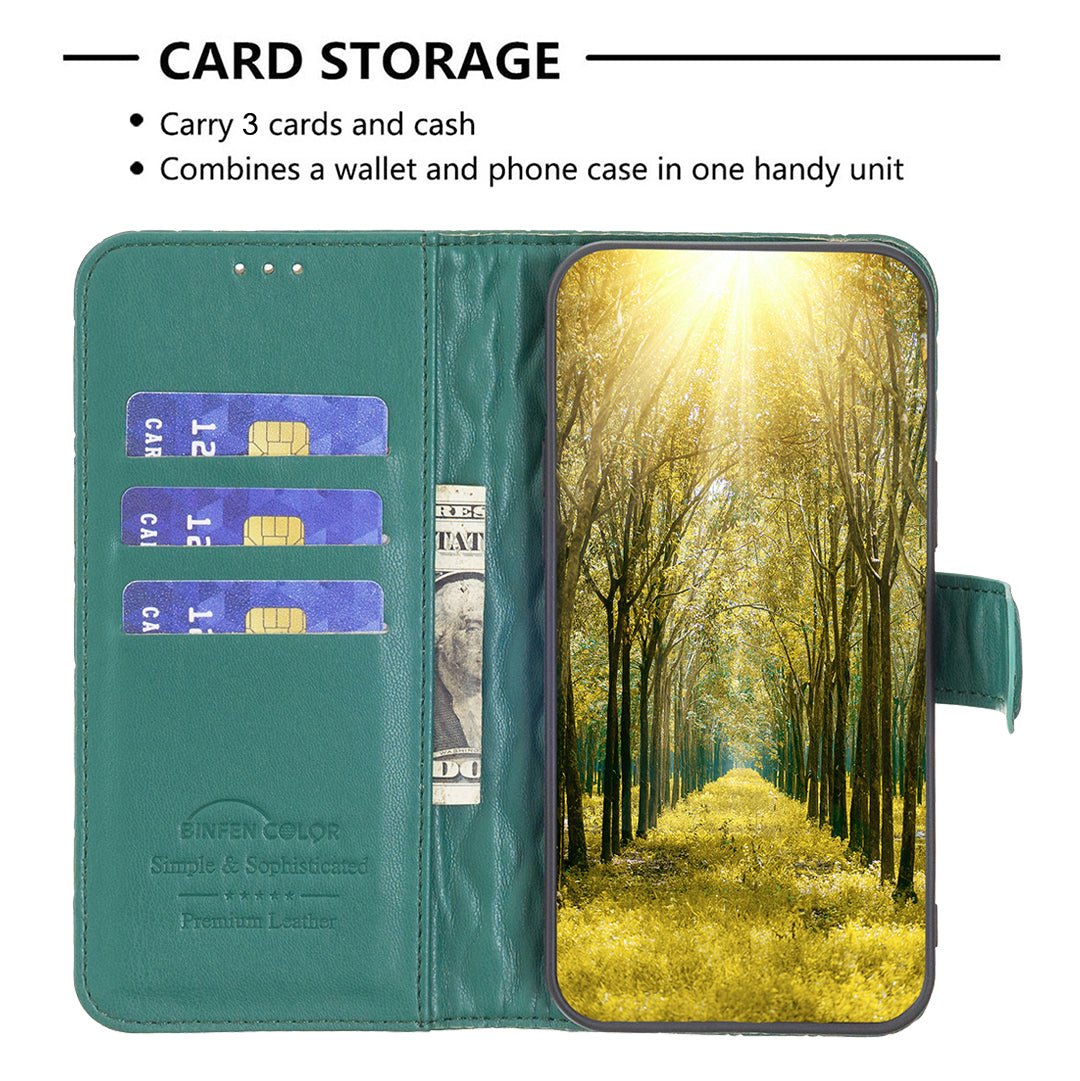 BINFEN COLOR BF Style-14 PU Leather Phone Case for Xiaomi Redmi Note 12 4G Stand Wallet Phone Cover