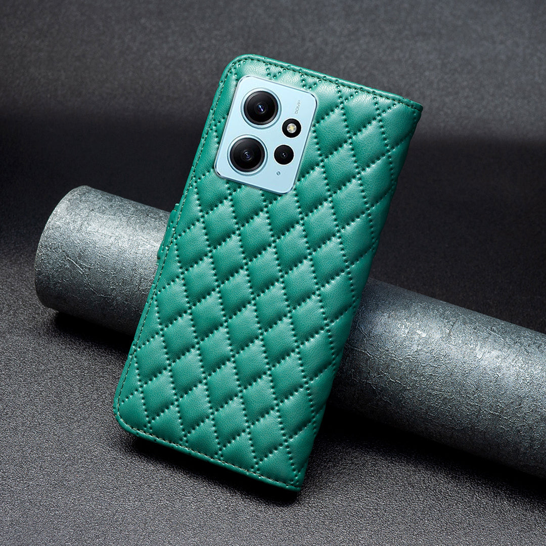 BINFEN COLOR BF Style-14 PU Leather Phone Case for Xiaomi Redmi Note 12 4G Stand Wallet Phone Cover