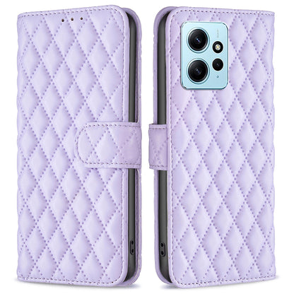 BINFEN COLOR BF Style-14 PU Leather Phone Case for Xiaomi Redmi Note 12 4G Stand Wallet Phone Cover