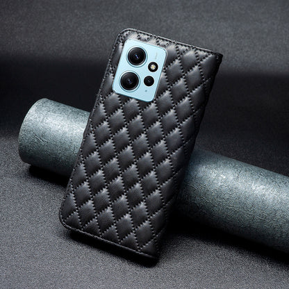 BINFEN COLOR BF Style-14 PU Leather Phone Case for Xiaomi Redmi Note 12 4G Stand Wallet Phone Cover