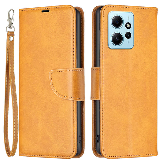 Wallet Shell for Xiaomi Redmi Note 12 4G Solid Color Shockproof Stand Case Textured PU Leather Phone Cover