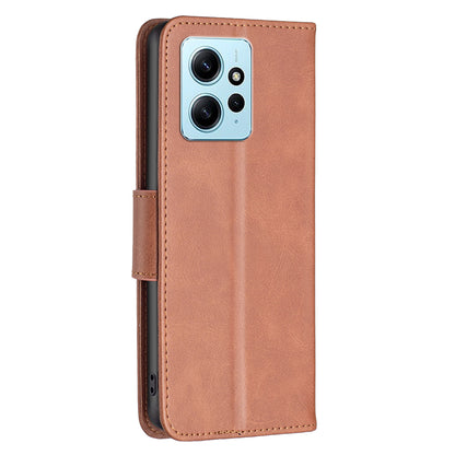 Wallet Shell for Xiaomi Redmi Note 12 4G Solid Color Shockproof Stand Case Textured PU Leather Phone Cover