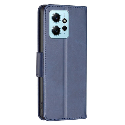 Wallet Shell for Xiaomi Redmi Note 12 4G Solid Color Shockproof Stand Case Textured PU Leather Phone Cover