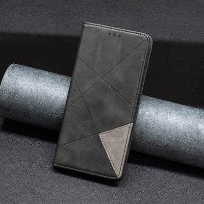 Phone Shell for Xiaomi Redmi Note 12 4G PU Leather Card Holder Splicing Imprinting Pattern Stand Cover
