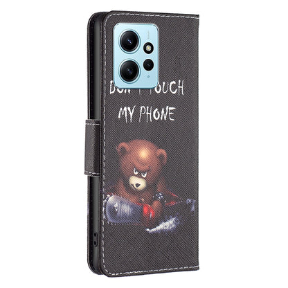 For Xiaomi Redmi Note 12 4G Anti-drop Pattern Printing Phone Case PU Leather Wallet Stand Cover