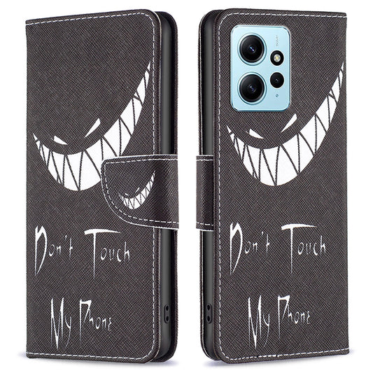 For Xiaomi Redmi Note 12 4G Anti-drop Pattern Printing Phone Case PU Leather Wallet Stand Cover