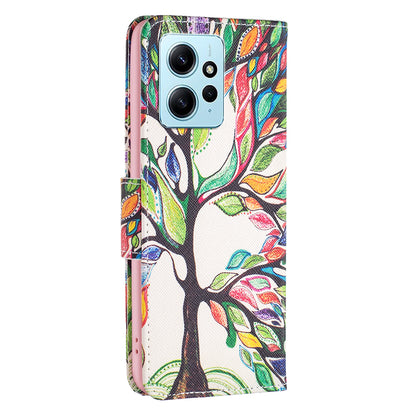 For Xiaomi Redmi Note 12 4G Anti-drop Pattern Printing Phone Case PU Leather Wallet Stand Cover