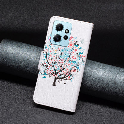 For Xiaomi Redmi Note 12 4G Anti-drop Pattern Printing Phone Case PU Leather Wallet Stand Cover