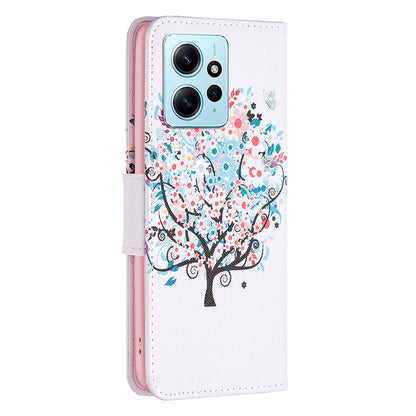 For Xiaomi Redmi Note 12 4G Anti-drop Pattern Printing Phone Case PU Leather Wallet Stand Cover