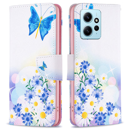 For Xiaomi Redmi Note 12 4G Anti-drop Pattern Printing Phone Case PU Leather Wallet Stand Cover
