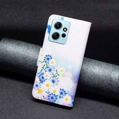 For Xiaomi Redmi Note 12 4G Anti-drop Pattern Printing Phone Case PU Leather Wallet Stand Cover