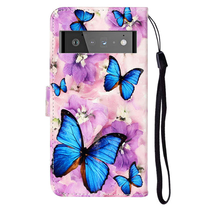 Shockproof Case for Google Pixel 6 Pro 5G Phone Case Pattern Printing Leather Flip Cover with Wallet