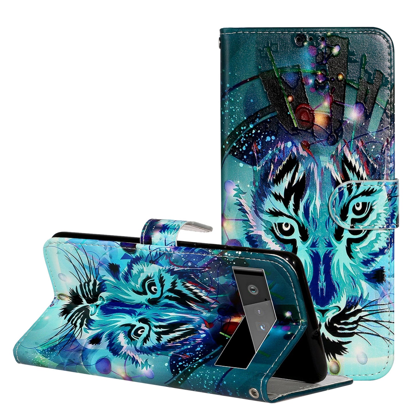 Shockproof Case for Google Pixel 6 Pro 5G Phone Case Pattern Printing Leather Flip Cover with Wallet