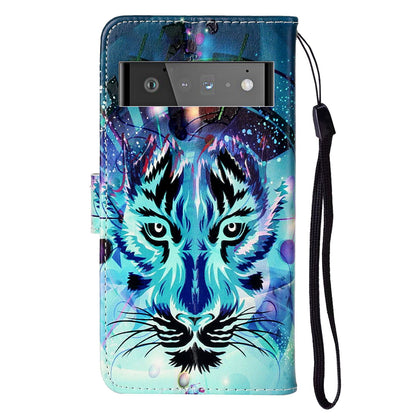 Shockproof Case for Google Pixel 6 Pro 5G Phone Case Pattern Printing Leather Flip Cover with Wallet
