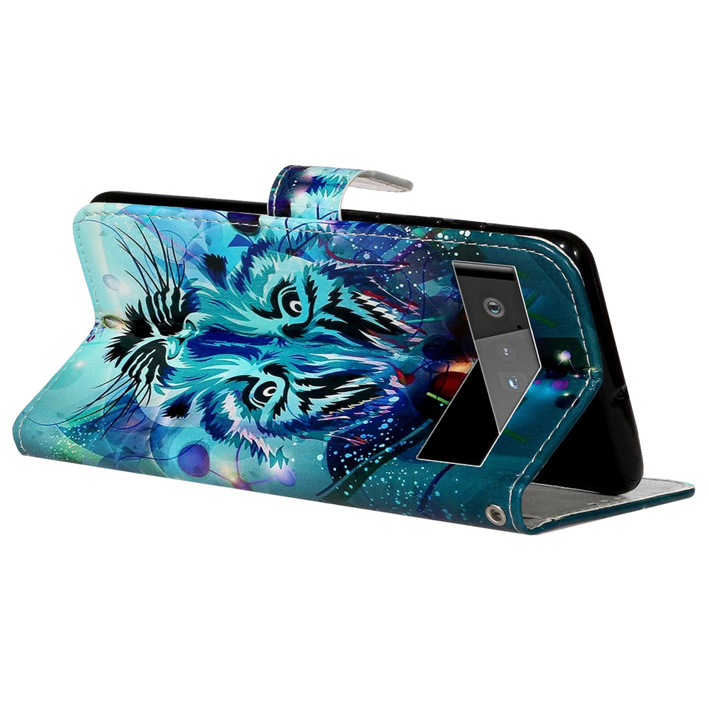 Shockproof Case for Google Pixel 6 Pro 5G Phone Case Pattern Printing Leather Flip Cover with Wallet