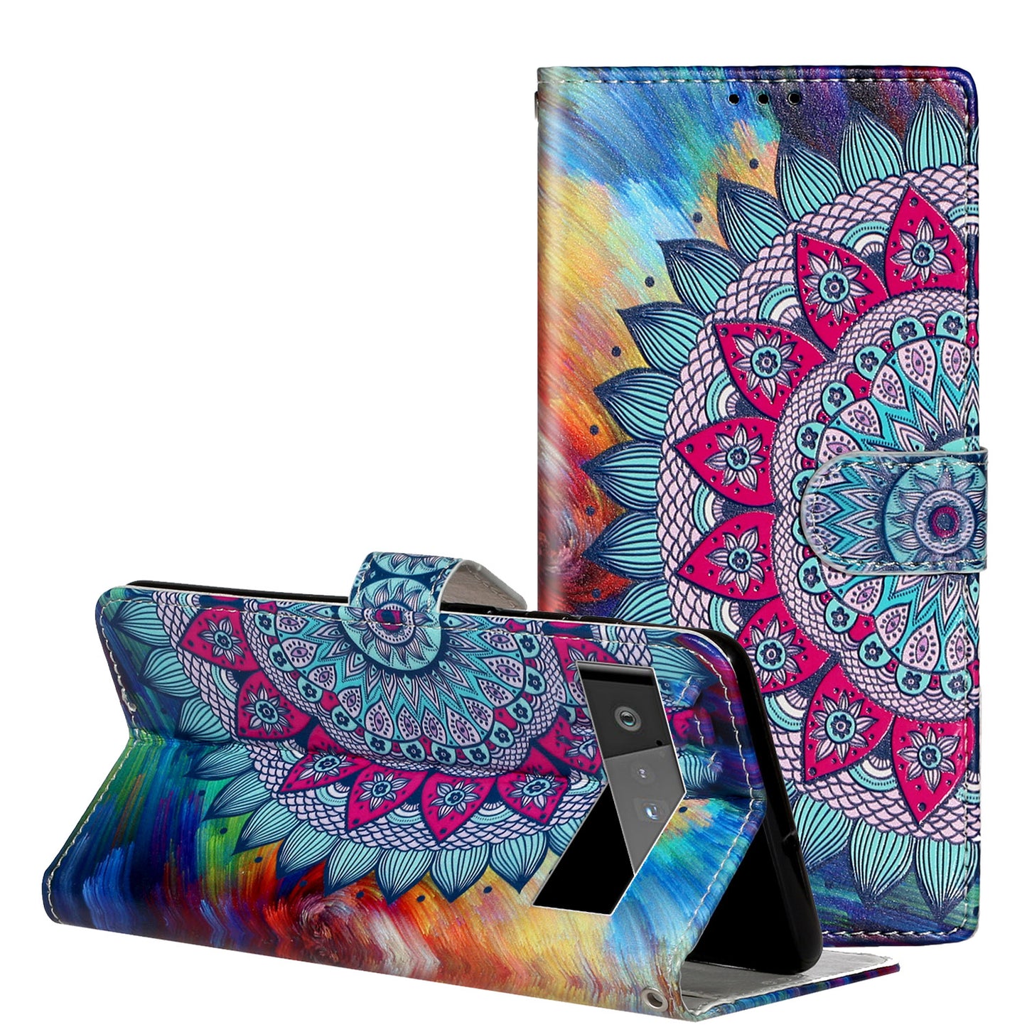 Shockproof Case for Google Pixel 6 Pro 5G Phone Case Pattern Printing Leather Flip Cover with Wallet