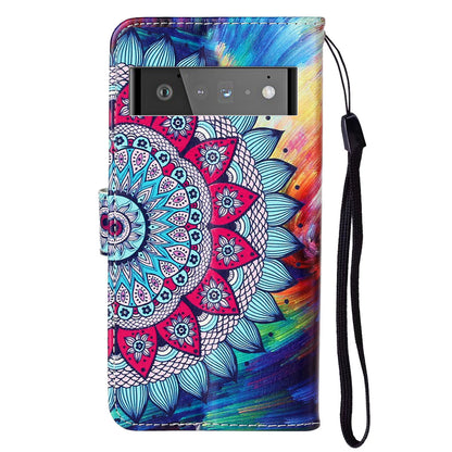 Shockproof Case for Google Pixel 6 Pro 5G Phone Case Pattern Printing Leather Flip Cover with Wallet