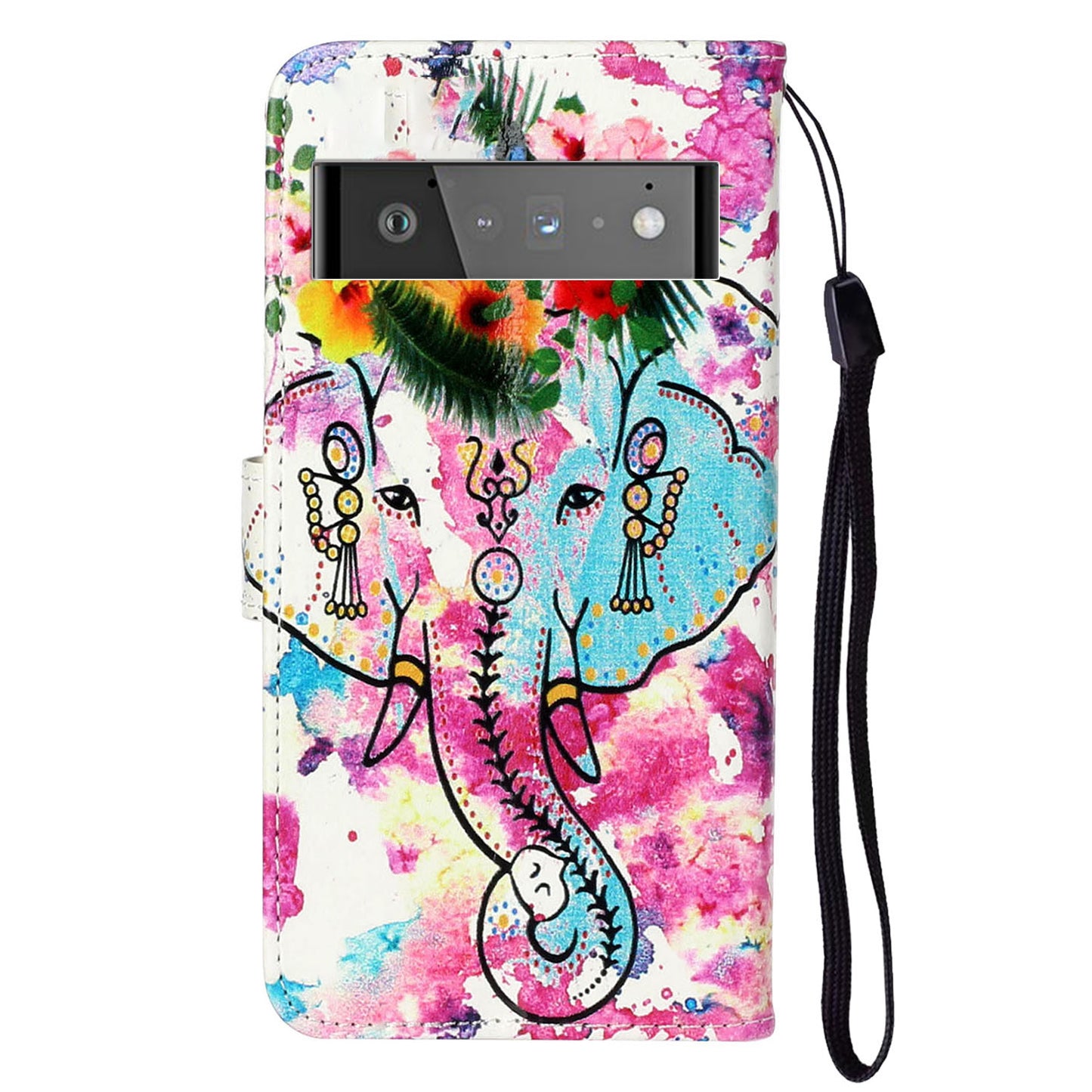 Shockproof Case for Google Pixel 6 Pro 5G Phone Case Pattern Printing Leather Flip Cover with Wallet