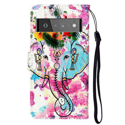 Shockproof Case for Google Pixel 6 Pro 5G Phone Case Pattern Printing Leather Flip Cover with Wallet