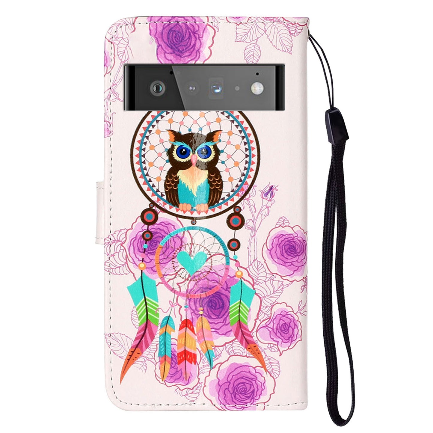 Shockproof Case for Google Pixel 6 Pro 5G Phone Case Pattern Printing Leather Flip Cover with Wallet