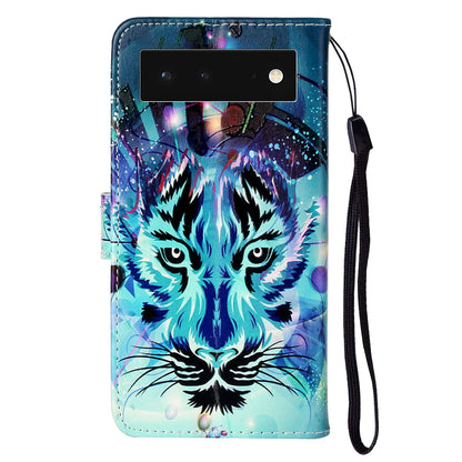 For Google Pixel 6 Pattern Printing Leather Wallet Flip Case Stand Protective Phone Cover
