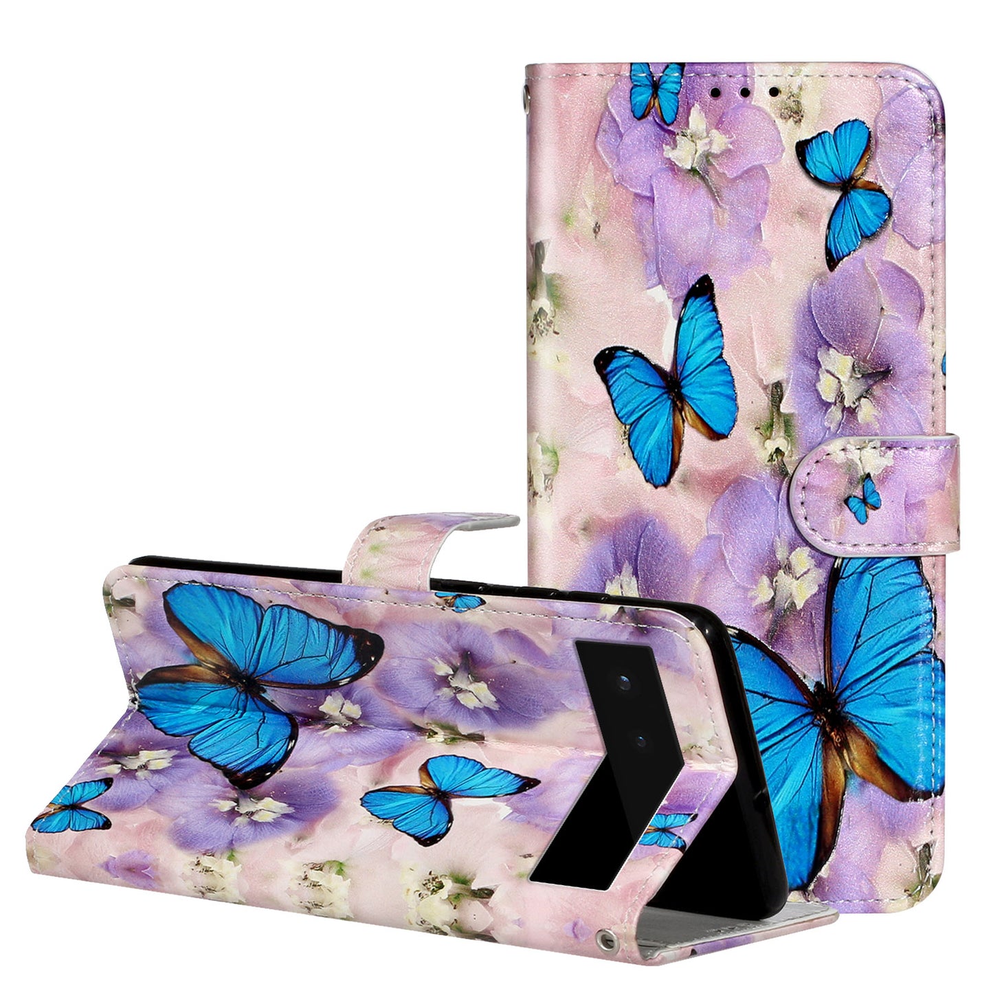 For Google Pixel 6 Pattern Printing Leather Wallet Flip Case Stand Protective Phone Cover