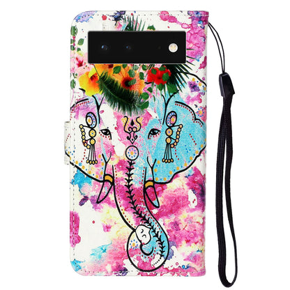 For Google Pixel 6 Pattern Printing Leather Wallet Flip Case Stand Protective Phone Cover