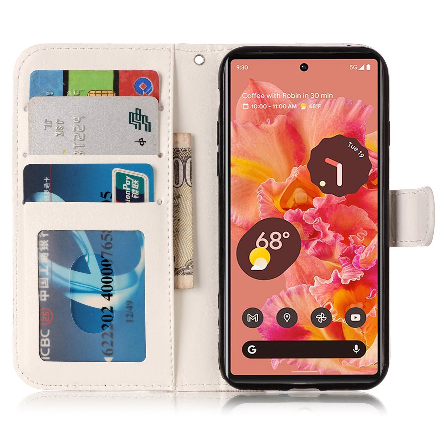 For Google Pixel 6 Pattern Printing Leather Wallet Flip Case Stand Protective Phone Cover