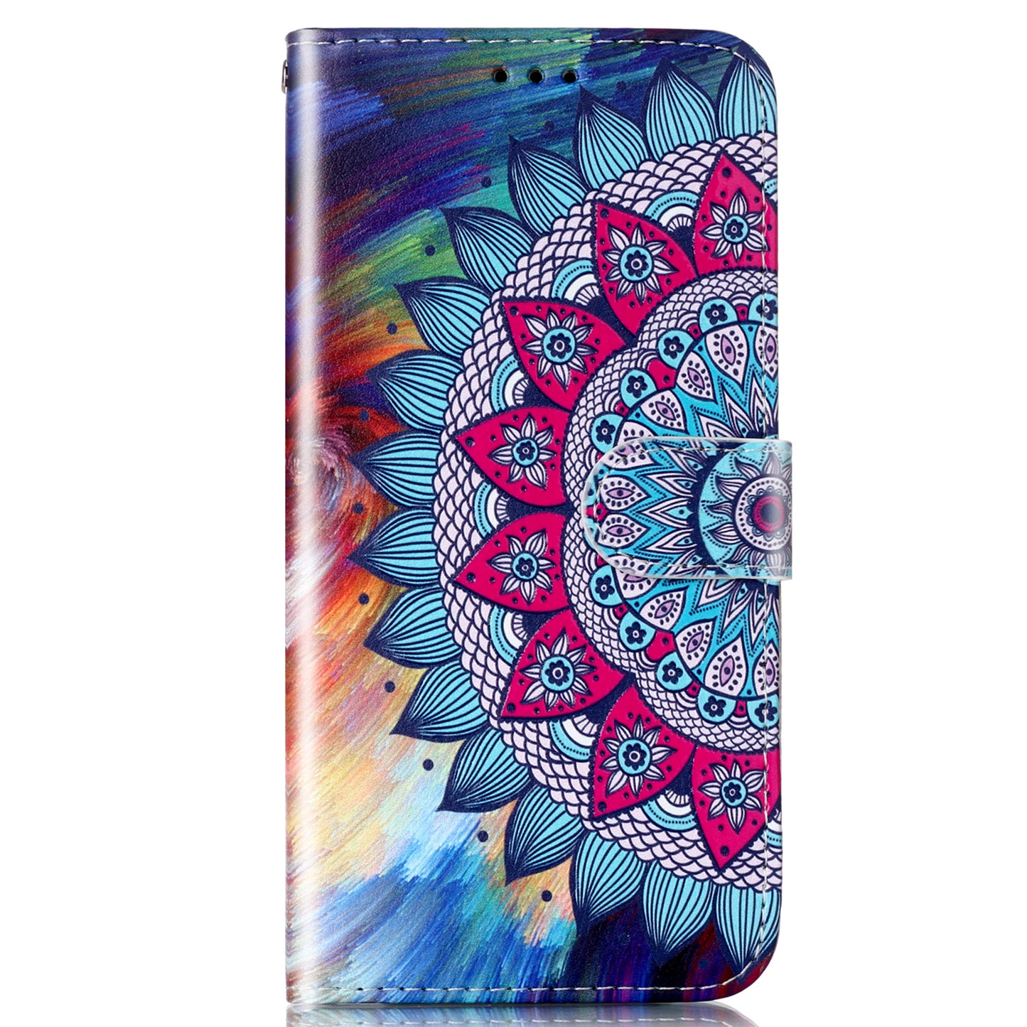 For Google Pixel 6a Pattern Printing PU Leather Phone Case Stand Flip Wallet Cover with Strap