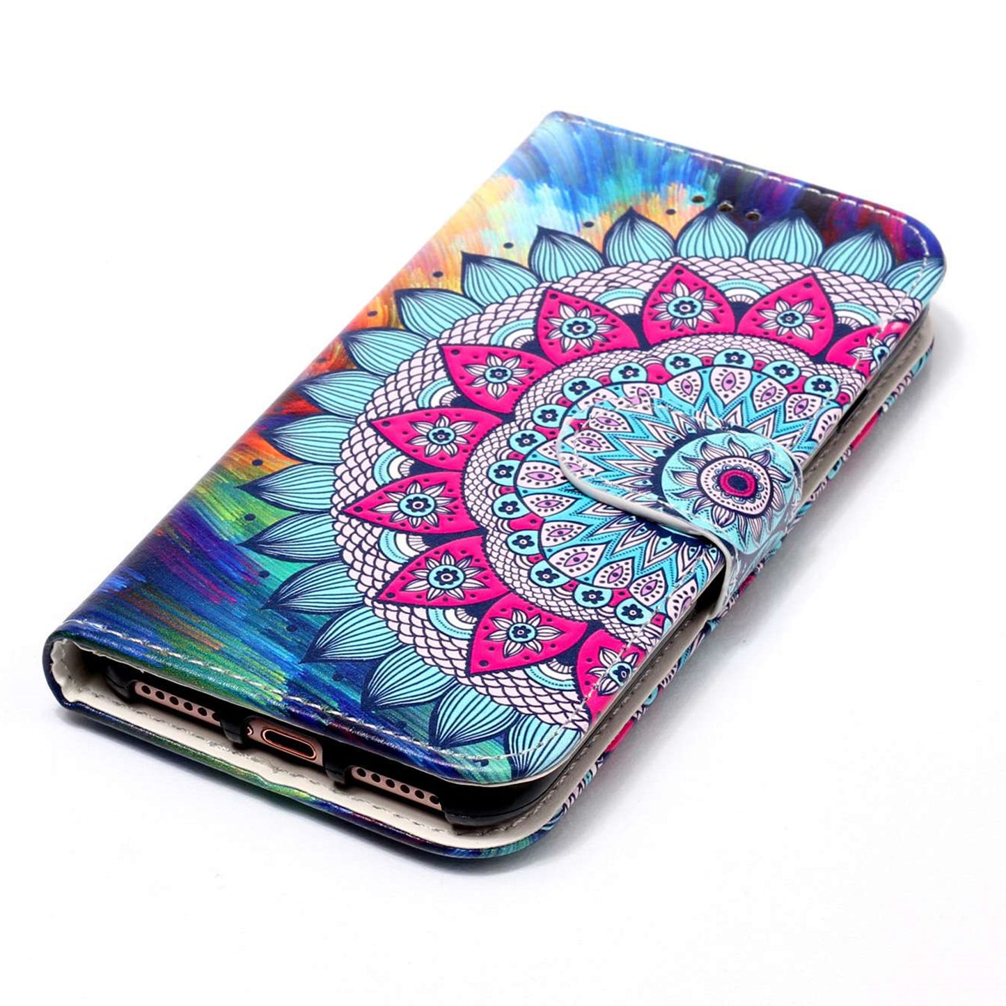 For Google Pixel 6a Pattern Printing PU Leather Phone Case Stand Flip Wallet Cover with Strap