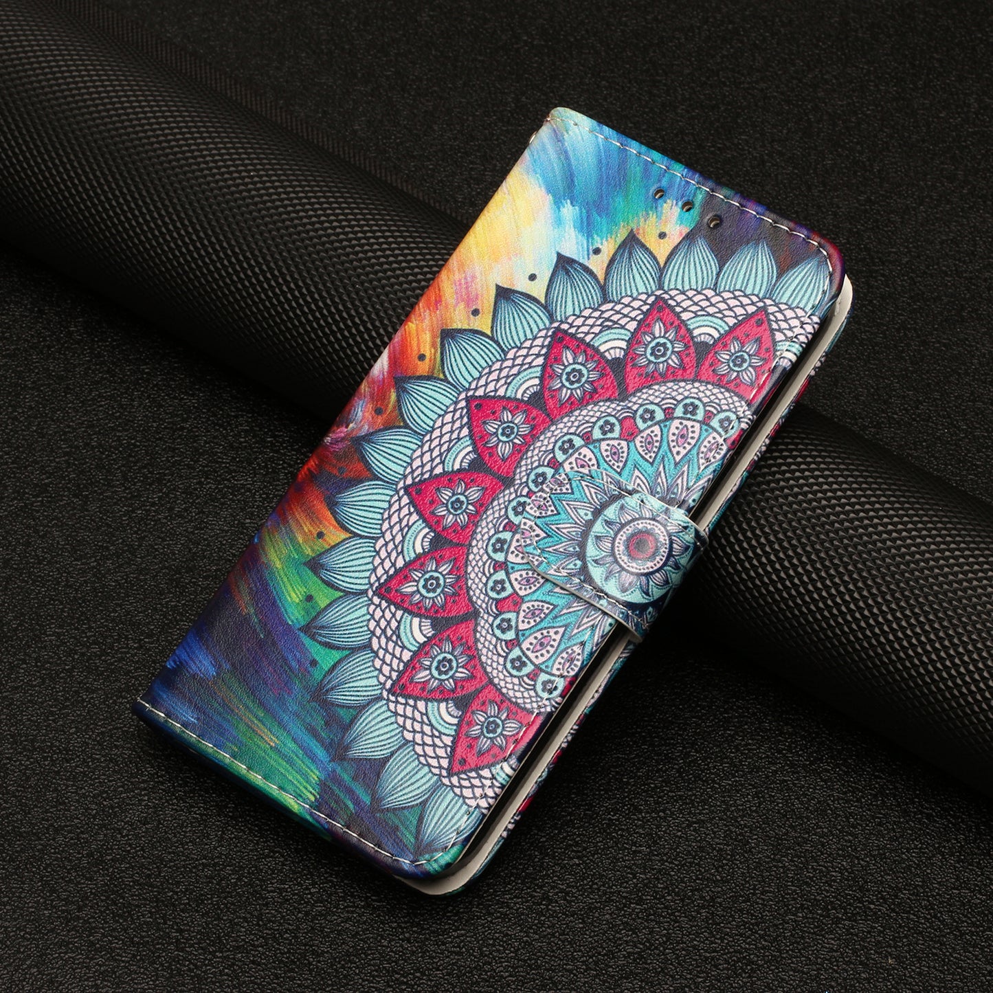For Google Pixel 6a Pattern Printing PU Leather Phone Case Stand Flip Wallet Cover with Strap
