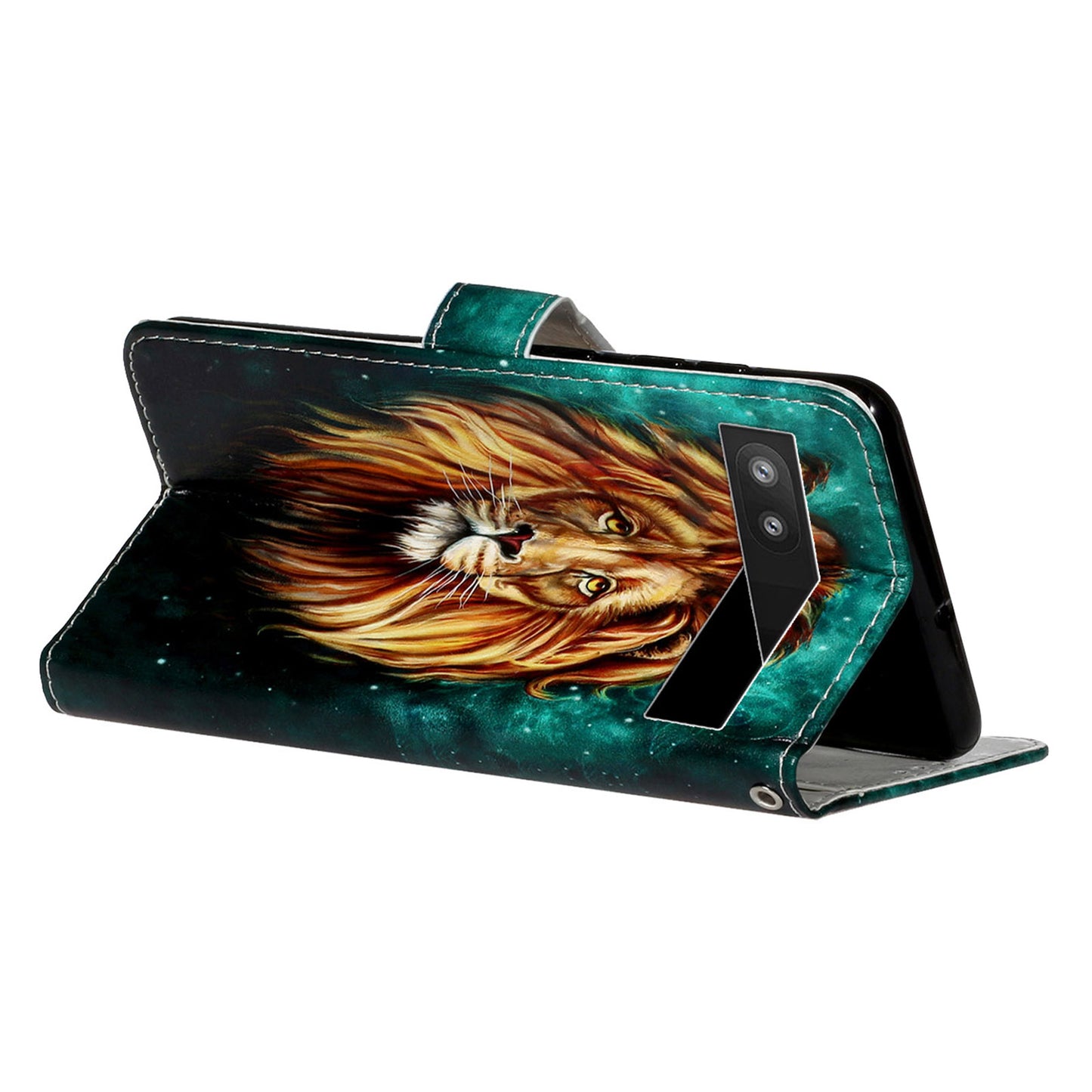 For Google Pixel 6a Pattern Printing PU Leather Phone Case Stand Flip Wallet Cover with Strap