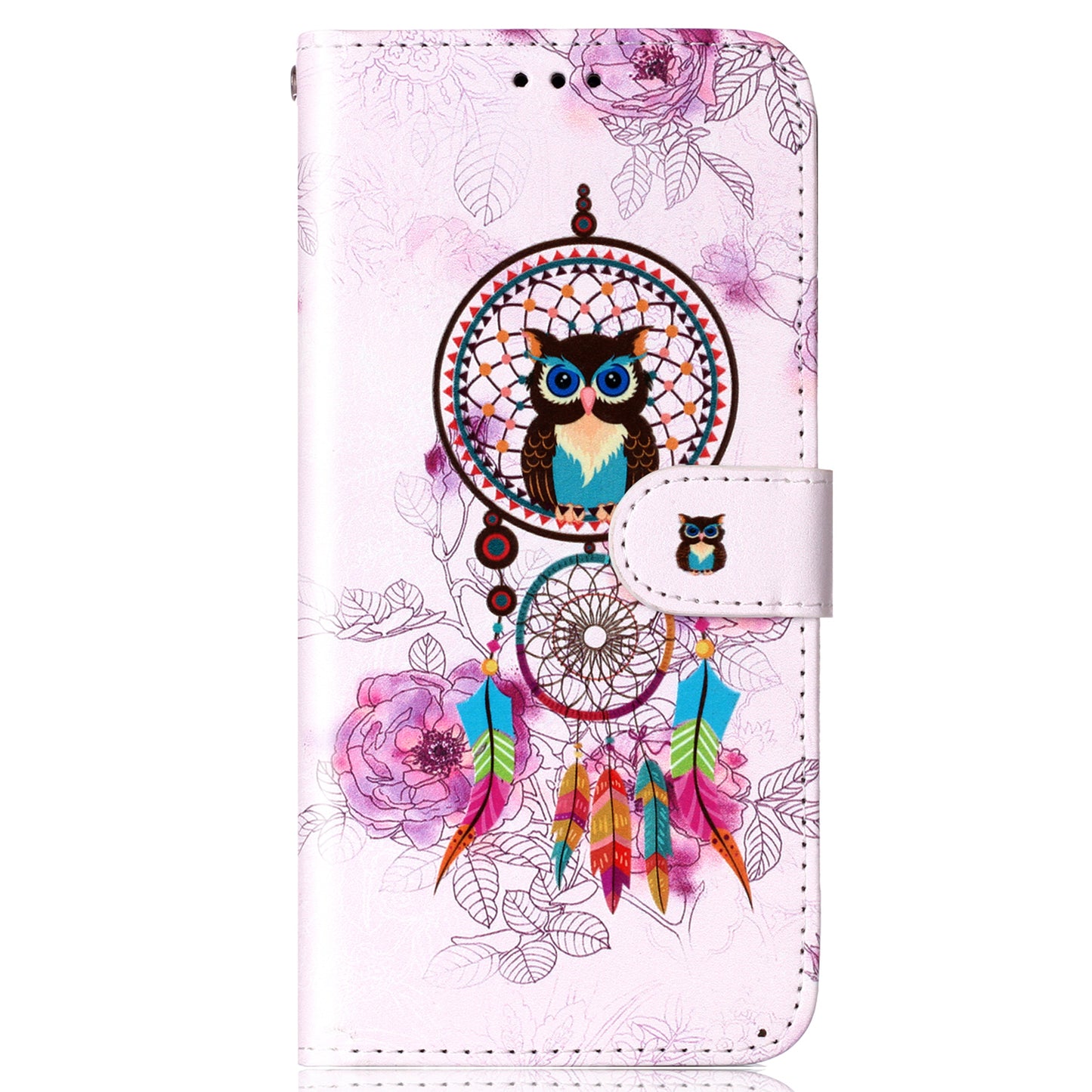 For Google Pixel 6a Pattern Printing PU Leather Phone Case Stand Flip Wallet Cover with Strap