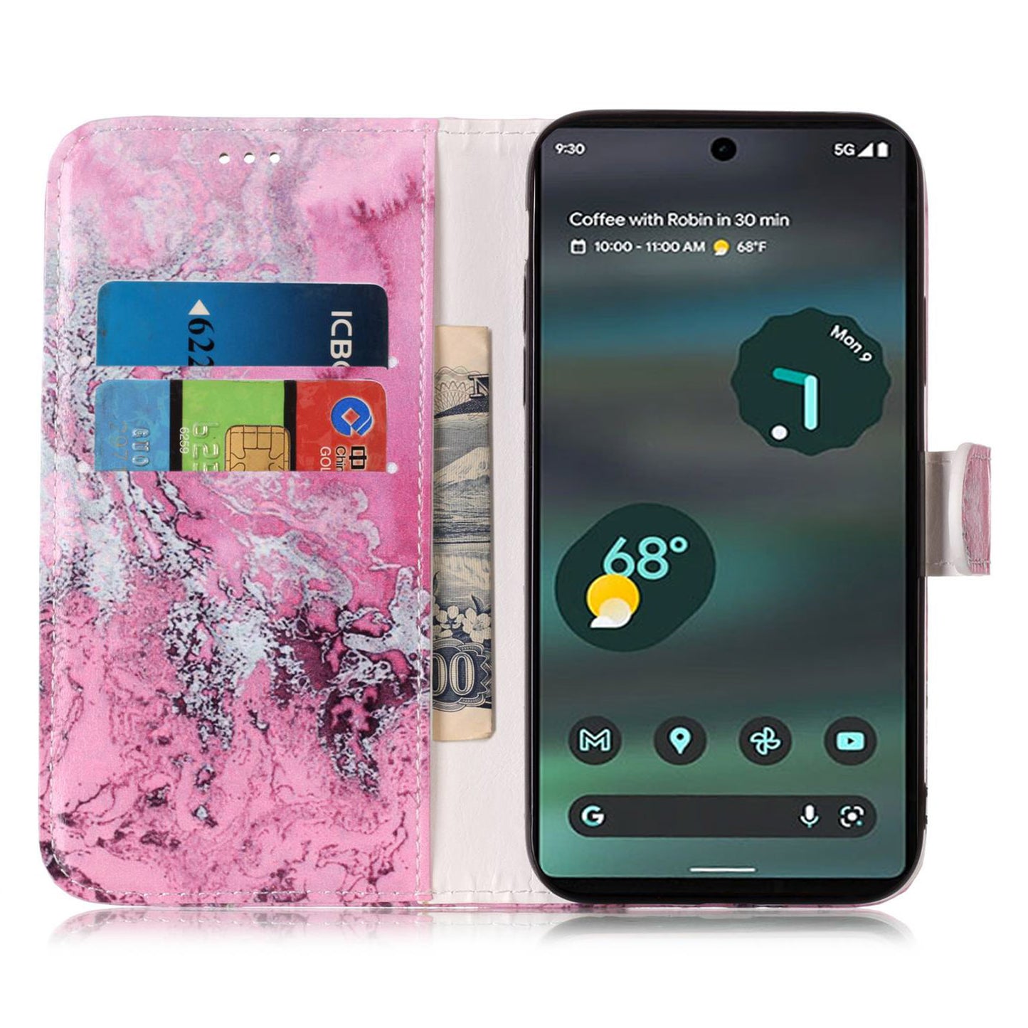Wallet Phone Case for Google Pixel 7a Anti-Drop Shockproof Case Pattern Printing Leather Flip Cover