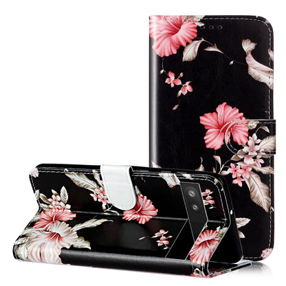 Wallet Phone Case for Google Pixel 7a Anti-Drop Shockproof Case Pattern Printing Leather Flip Cover