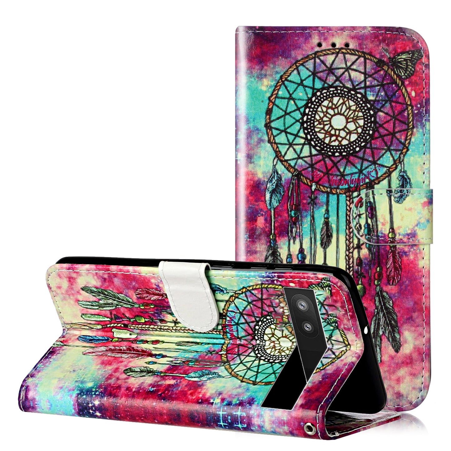 Wallet Phone Case for Google Pixel 7a Anti-Drop Shockproof Case Pattern Printing Leather Flip Cover
