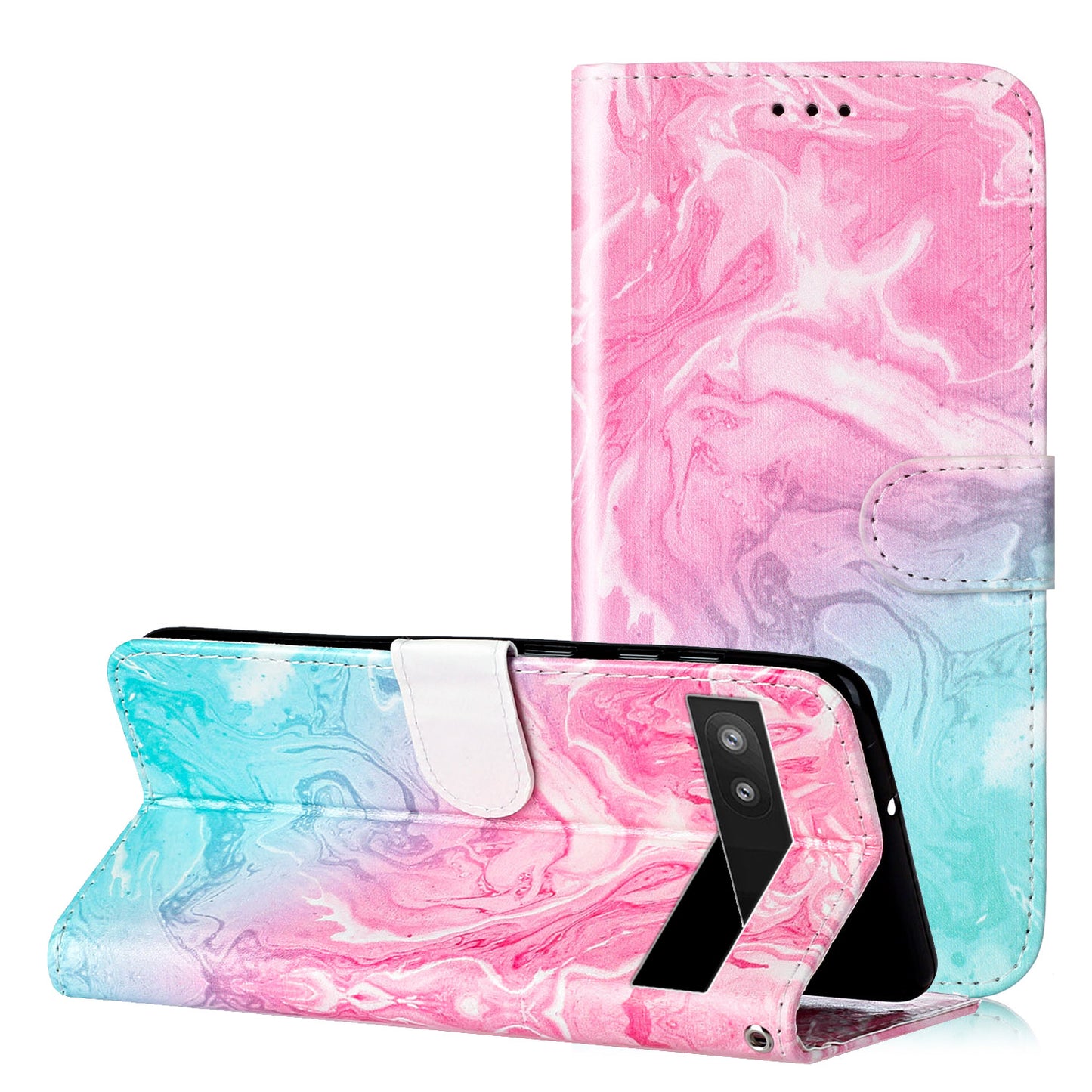Wallet Phone Case for Google Pixel 7a Anti-Drop Shockproof Case Pattern Printing Leather Flip Cover