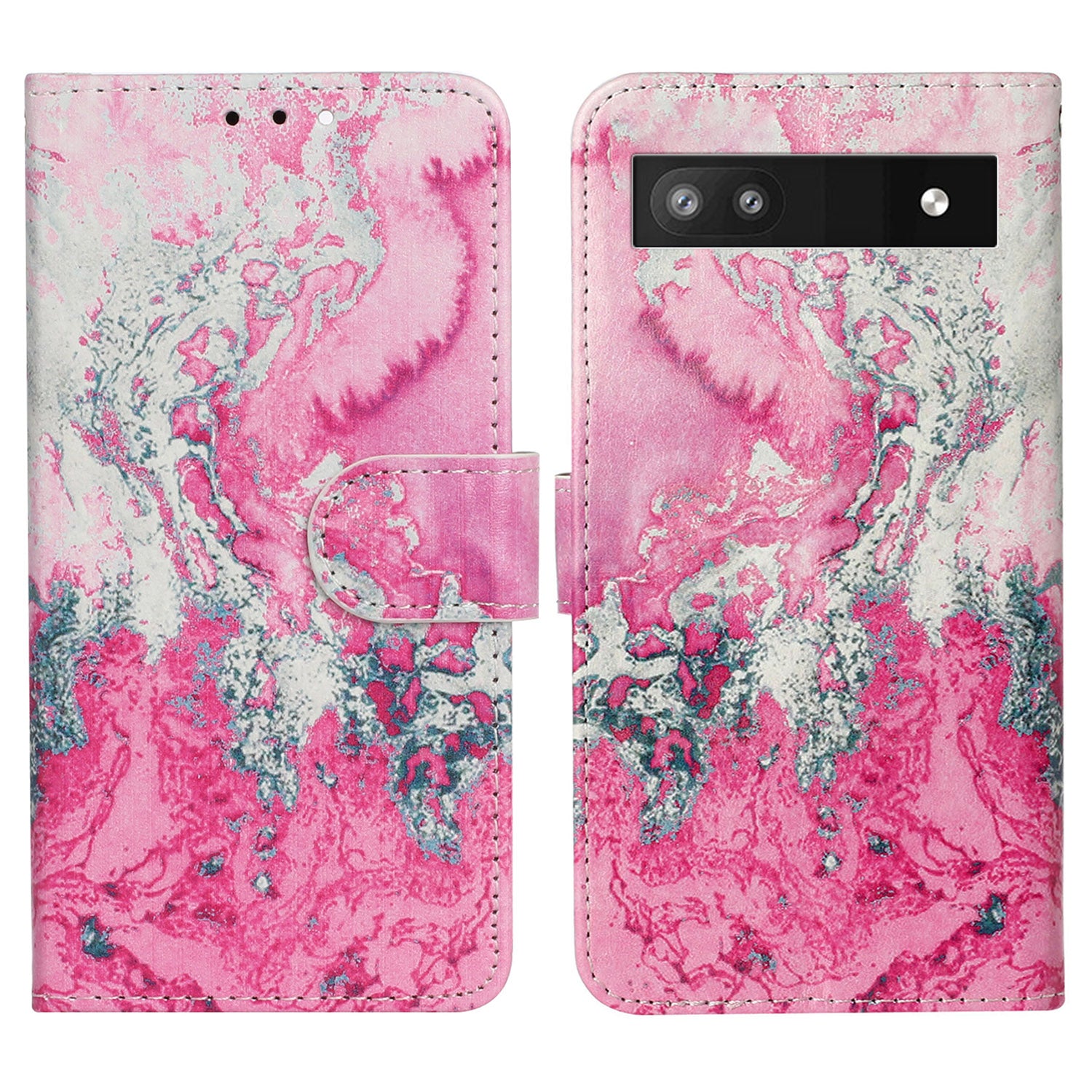 Wallet Phone Case for Google Pixel 7a Anti-Drop Shockproof Case Pattern Printing Leather Flip Cover