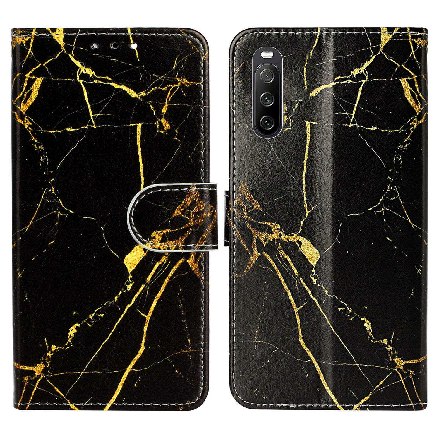 Wallet Phone Case for Sony Xperia 10 V Scratch-Proof Phone Shell Pattern Printing Leather Cover