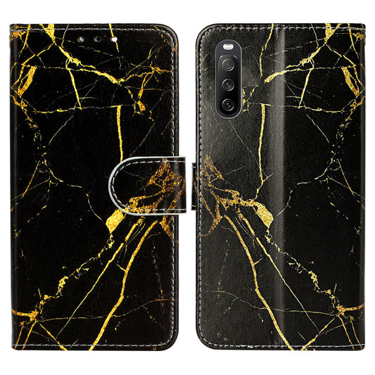 Wallet Phone Case for Sony Xperia 10 V Scratch-Proof Phone Shell Pattern Printing Leather Cover