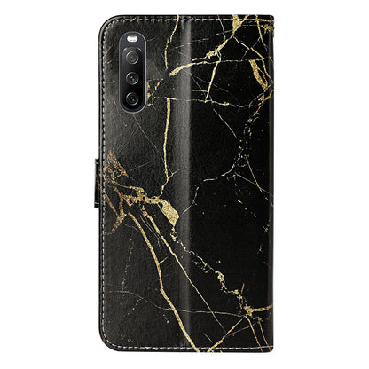 Wallet Phone Case for Sony Xperia 10 V Scratch-Proof Phone Shell Pattern Printing Leather Cover