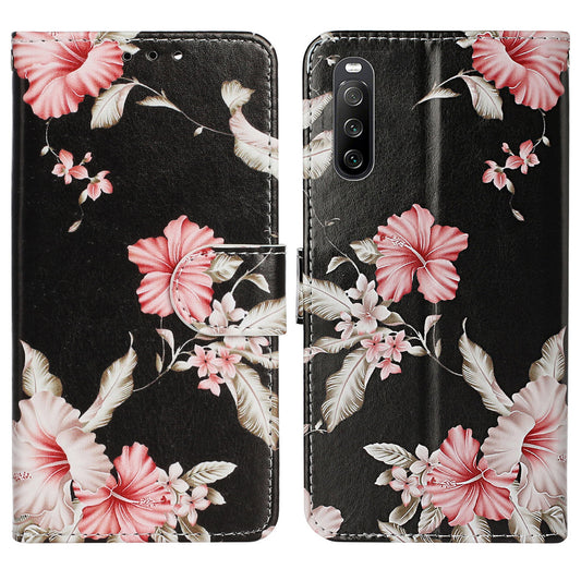 Wallet Phone Case for Sony Xperia 10 V Scratch-Proof Phone Shell Pattern Printing Leather Cover