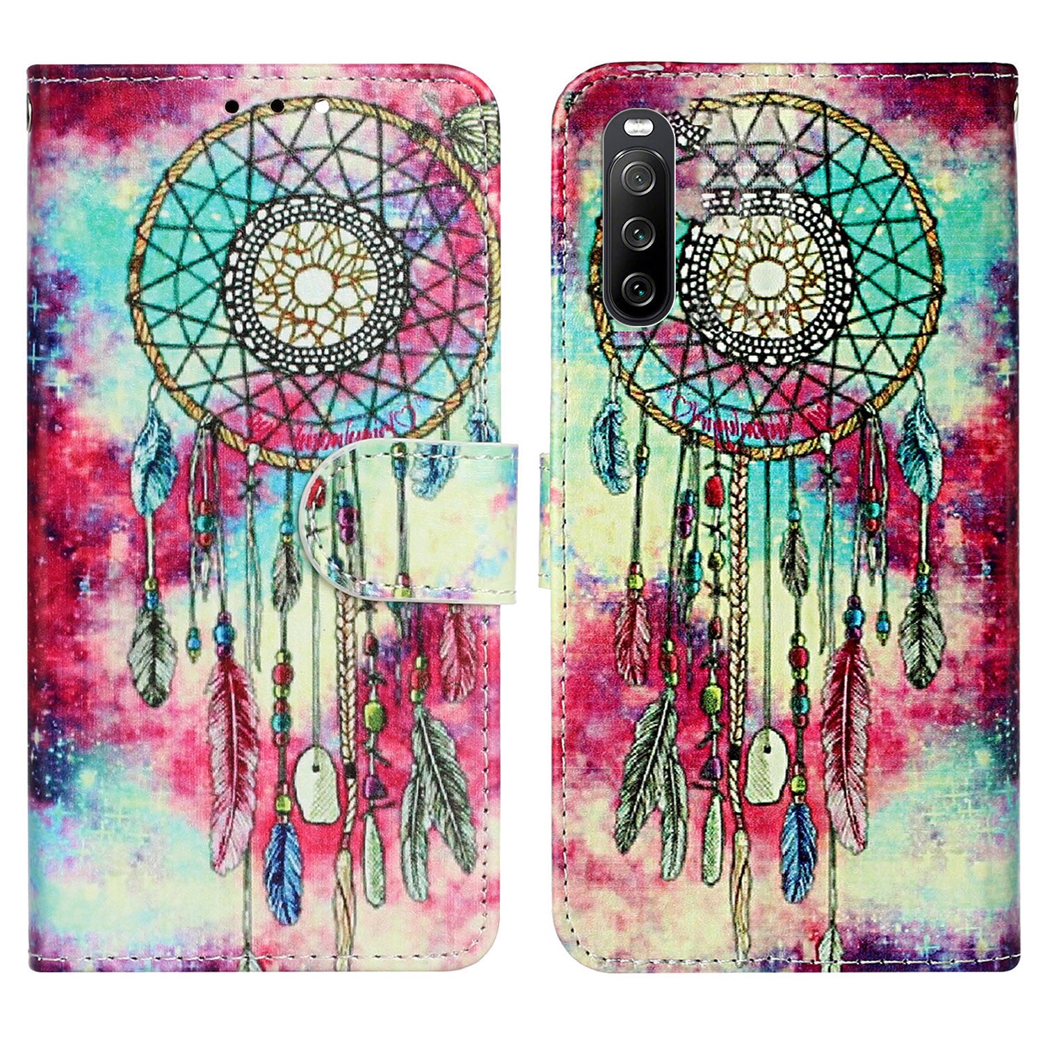 Wallet Phone Case for Sony Xperia 10 V Scratch-Proof Phone Shell Pattern Printing Leather Cover