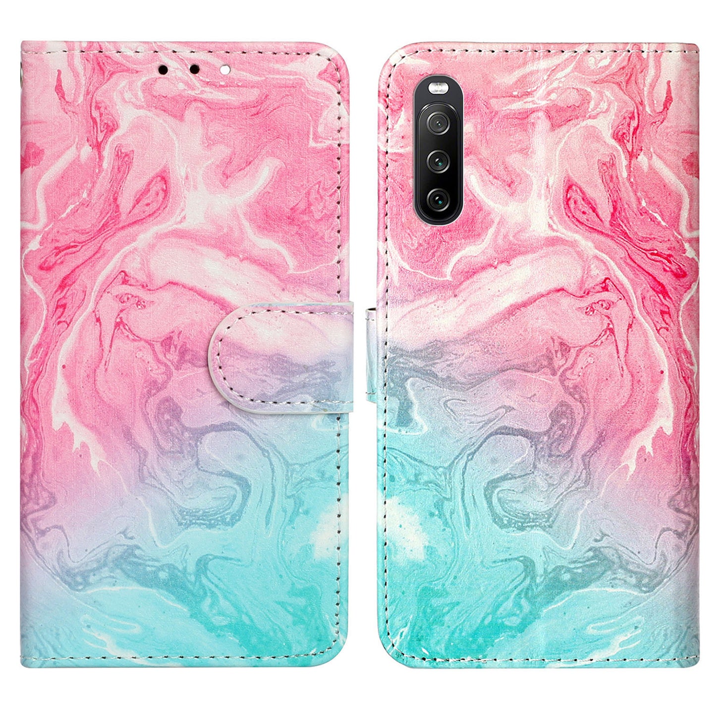 Wallet Phone Case for Sony Xperia 10 V Scratch-Proof Phone Shell Pattern Printing Leather Cover