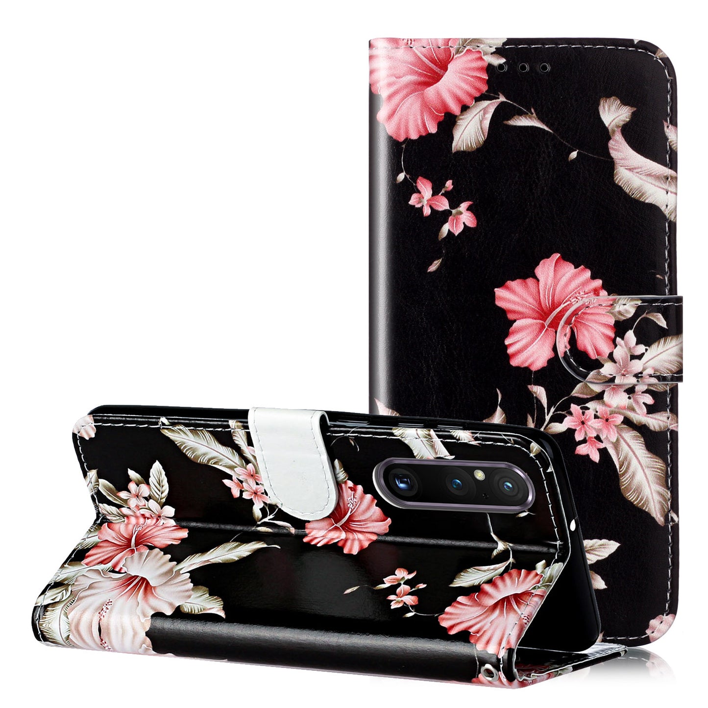 Pattern Printing Phone Case for Sony Xperia 1 V Anti-Fall Wallet Leather Cover with Stand