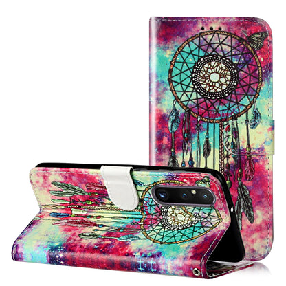 Pattern Printing Phone Case for Sony Xperia 1 V Anti-Fall Wallet Leather Cover with Stand
