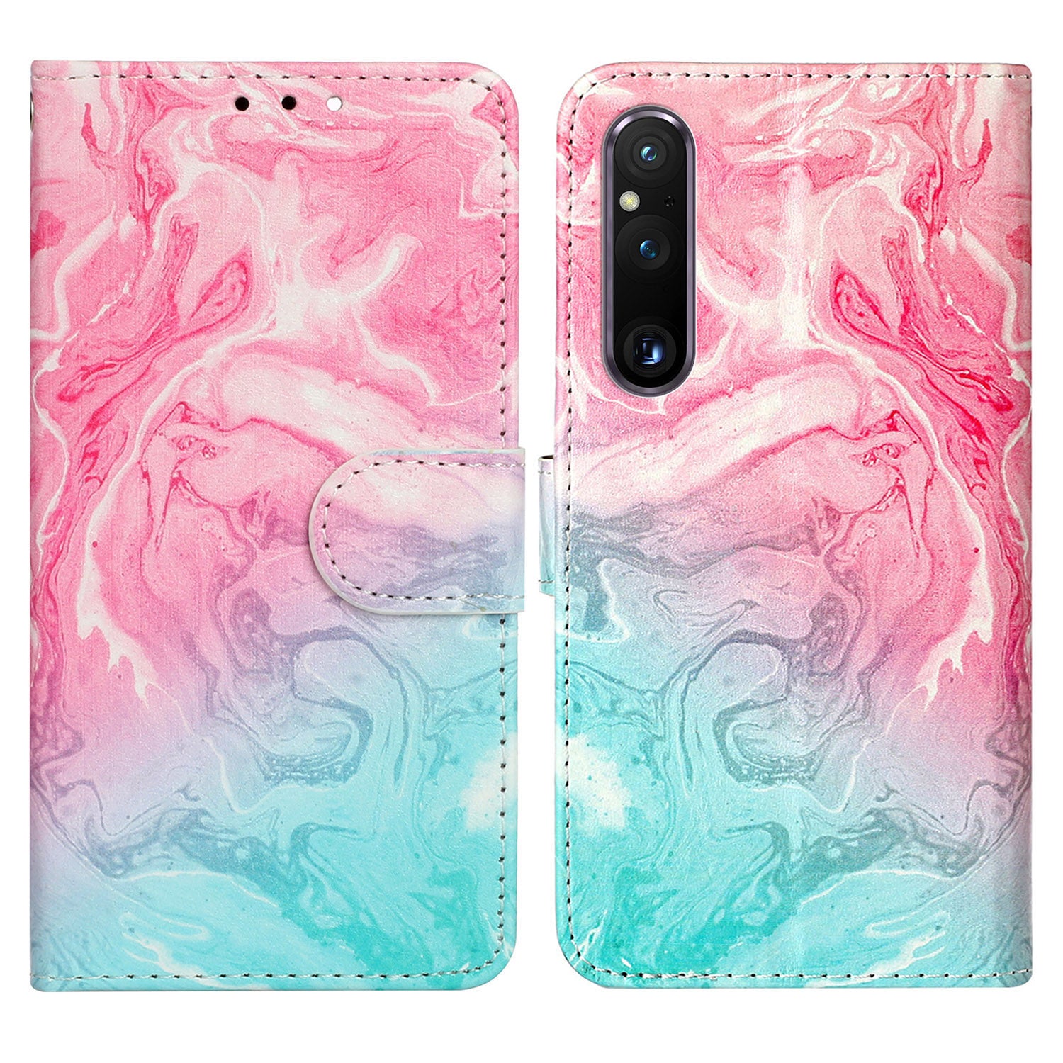Pattern Printing Phone Case for Sony Xperia 1 V Anti-Fall Wallet Leather Cover with Stand