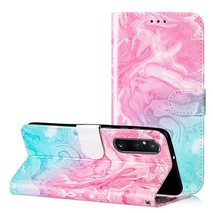 Pattern Printing Phone Case for Sony Xperia 1 V Anti-Fall Wallet Leather Cover with Stand