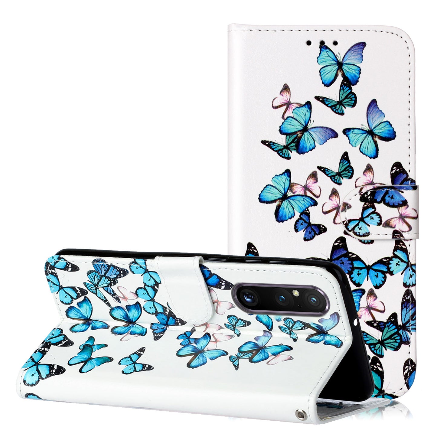 Pattern Printing Phone Case for Sony Xperia 1 V Anti-Fall Wallet Leather Cover with Stand